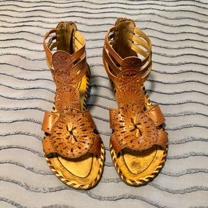 Pikolinos Gladiator Sandal - Brown Leather - Size 7